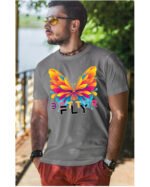 Koszulka unisex motyl “Better fly”, dla niego – wybierz kolor!