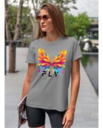 Koszulka unisex motyl “Better fly”, dla niej – wybierz kolor!