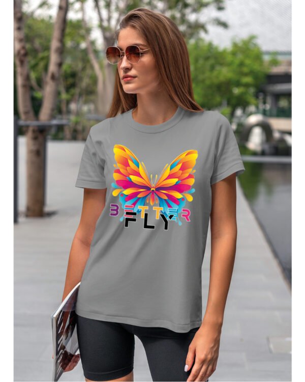 Koszulka unisex motyl “Better fly”, dla niej – wybierz kolor!