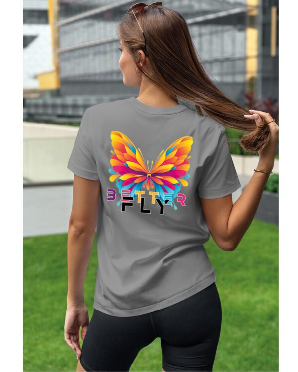 Koszulka unisex motyl “Better fly”, dla niej – wybierz kolor!