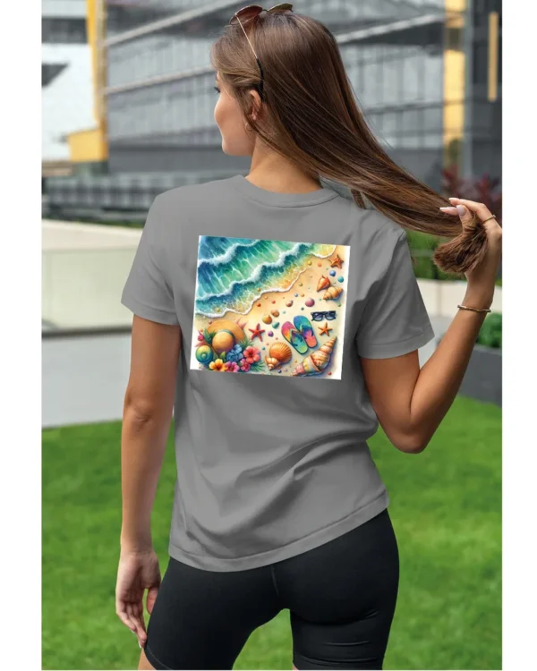 Koszulka Plaża, fale i klapki UNISEX