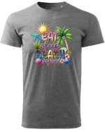 Koszulka Plażowy styl życia <br>jedz, śpij, plażuj, powtarzaj - Unisex, dla niego