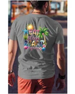 Koszulka Plażowy styl życia <br>jedz, śpij, plażuj, powtarzaj - Unisex, dla niego