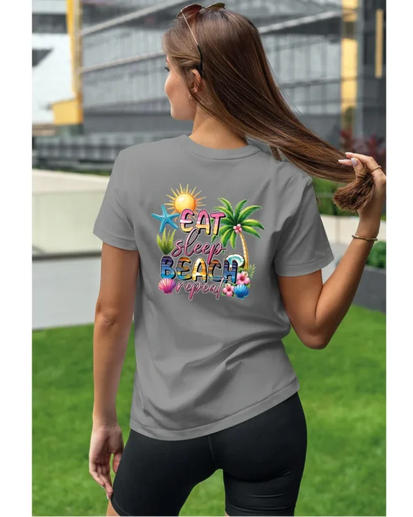 Koszulka Plażowy styl życia <br>jedz, śpij, plażuj, powtarzaj - Unisex, dla niej
