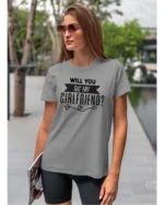 Koszulka Romantyczna propozycja, „Will you be my girlfriend?” - Unisex