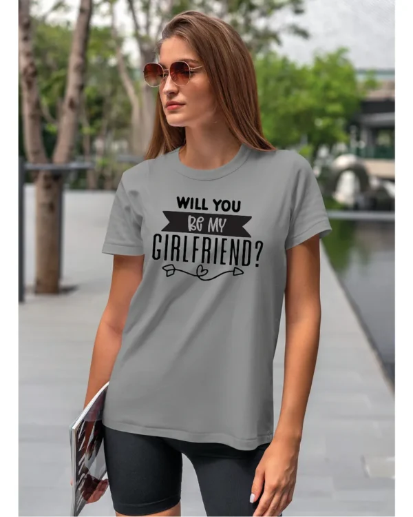 Koszulka Romantyczna propozycja, „Will you be my girlfriend?” - Unisex