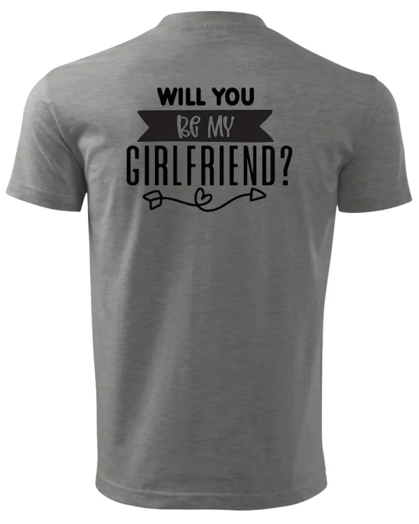 Koszulka Romantyczna propozycja, „Will you be my girlfriend?” - Unisex