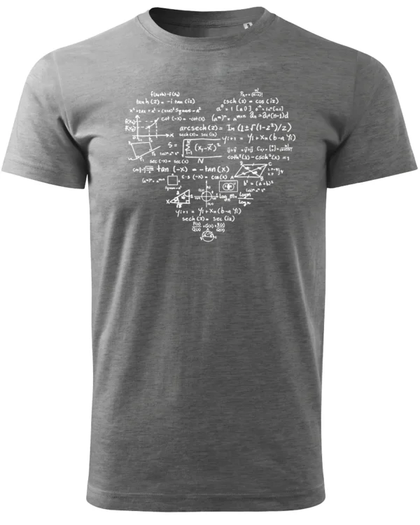 Koszulka Matematyczne serce, dla miłośników liczb – edycja White, Unisex
