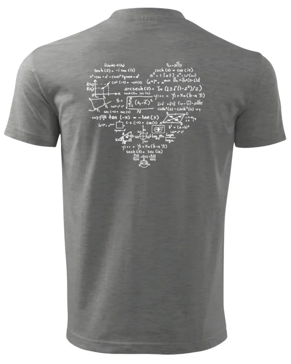 Koszulka Matematyczne serce, dla miłośników liczb – edycja White, Unisex