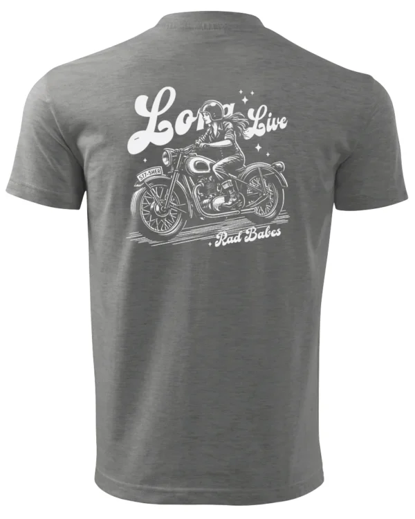 Koszulka Jazda, wolność, niezależność, „Long Live Rad Babes” – edycja White, Unisex