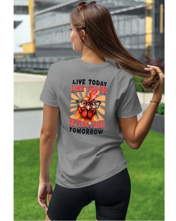 Koszulka Live Today <br>Kurczak na luzie - Unisex, dla niej