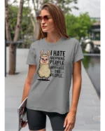 Koszulka I Hate Mornings <br>And people - Unisex, dla niej