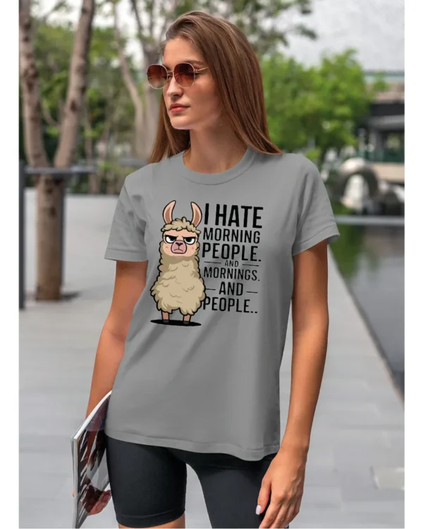 Koszulka I Hate Mornings <br>And people - Unisex, dla niej