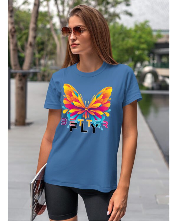 Koszulka unisex motyl “Better fly”, dla niej – wybierz kolor!