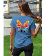 Koszulka unisex motyl “Better fly”, dla niej – wybierz kolor!