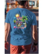 Koszulka Plażowy styl życia <br>jedz, śpij, plażuj, powtarzaj - Unisex, dla niego