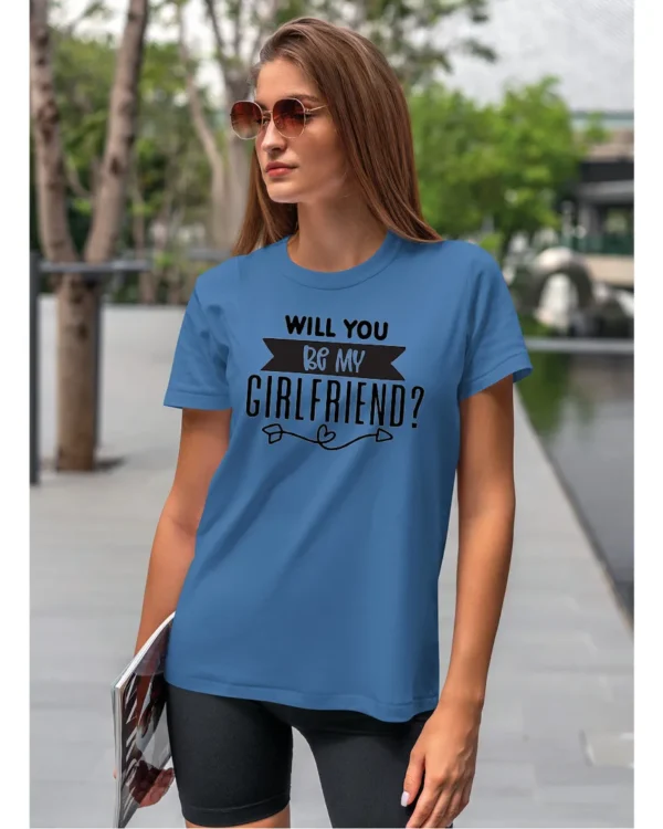 Koszulka Romantyczna propozycja, „Will you be my girlfriend?” - Unisex
