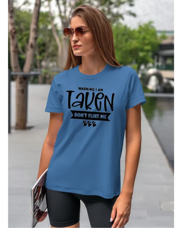 Koszulka Nie flirtuj, „Warning I am taken” –  Unisex