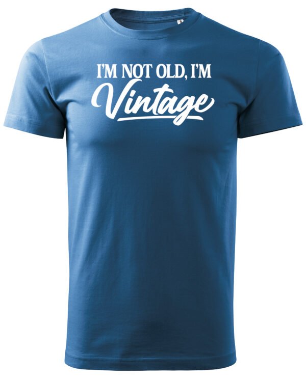 Koszulka Styl retro na co dzień, „I'm not old, I'm vintage” – Unisex, edycja Midnight