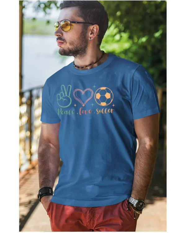 Koszulka Peace Love Soccer <br>Sport i pasja - Unisex, dla niej