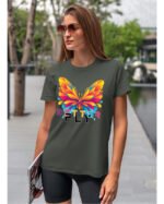 Koszulka unisex motyl “Better fly”, dla niej – wybierz kolor!