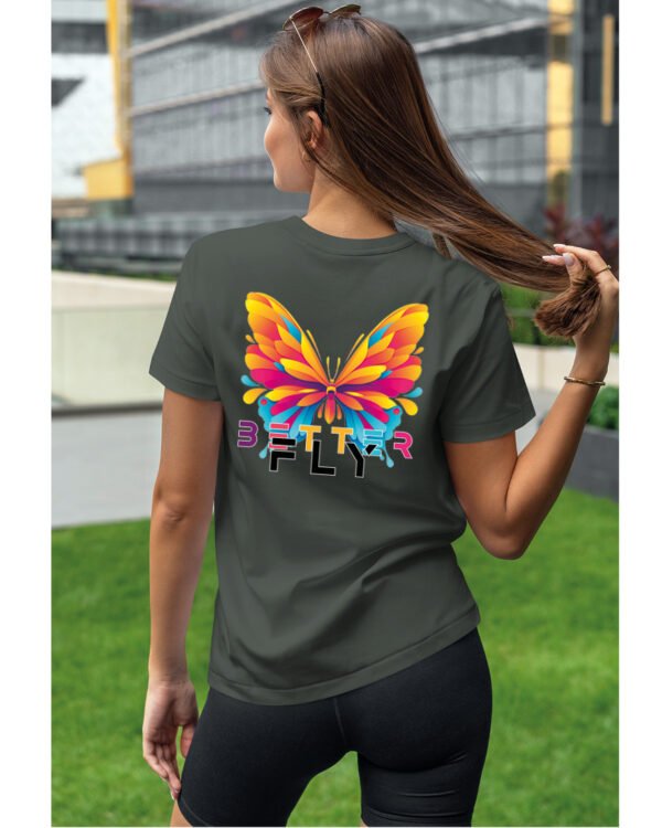 Koszulka unisex motyl “Better fly”, dla niej – wybierz kolor!