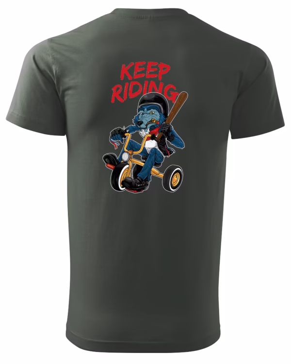 Koszulka unisex wilczy jeździec “Keep riding”, dla niego – wybierz kolor!