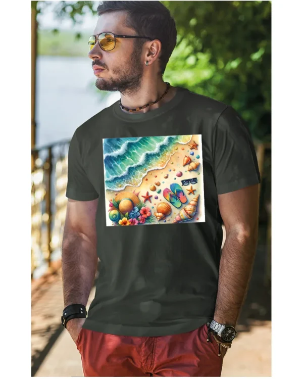Koszulka Plaża, fale i klapki UNISEX