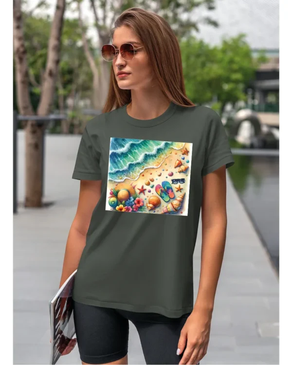 Koszulka Plaża, fale i klapki UNISEX