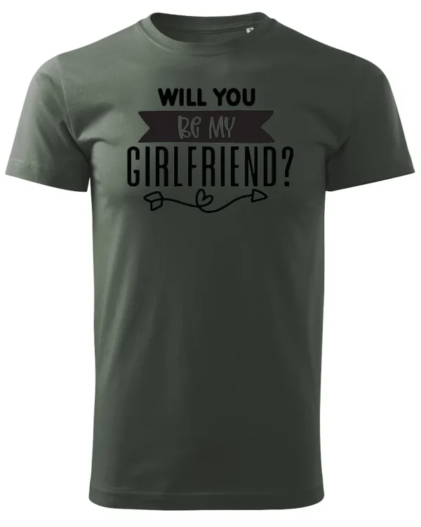 Koszulka Romantyczna propozycja, „Will you be my girlfriend?” - Unisex