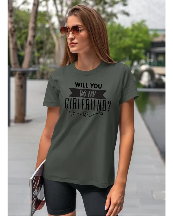 Koszulka Romantyczna propozycja, „Will you be my girlfriend?” - Unisex