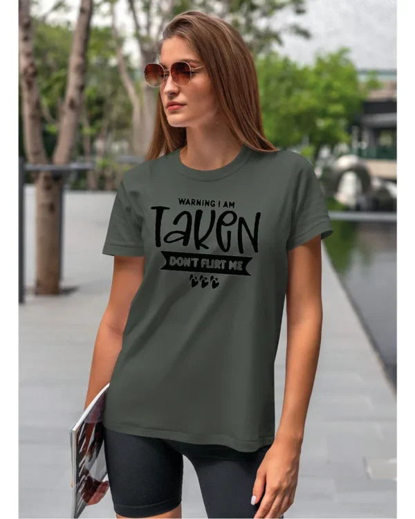 Koszulka Nie flirtuj, „Warning I am taken” –  Unisex