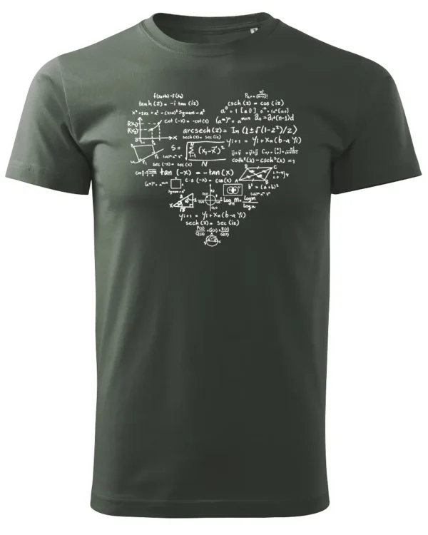 Koszulka Matematyczne serce, dla miłośników liczb – edycja White, Unisex
