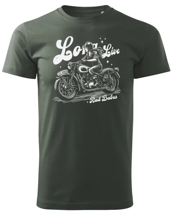 Koszulka Jazda, wolność, niezależność, „Long Live Rad Babes” – edycja White, Unisex