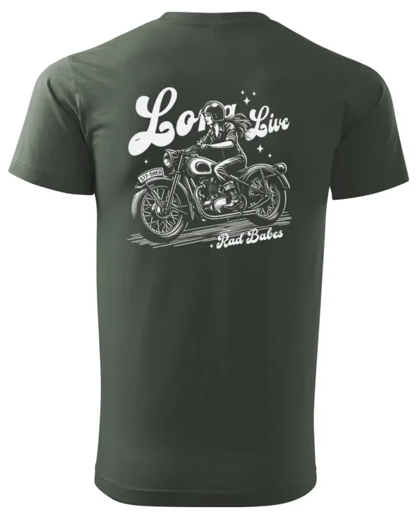 Koszulka Jazda, wolność, niezależność, „Long Live Rad Babes” – edycja White, Unisex
