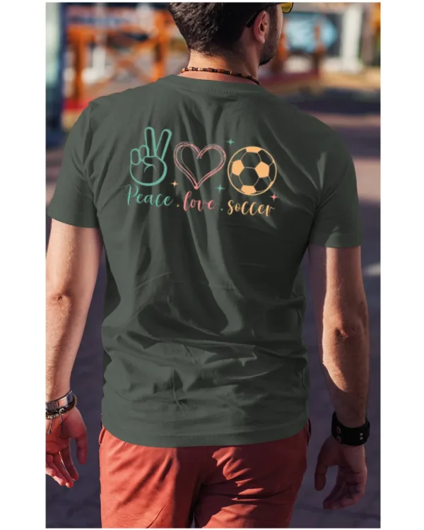 Koszulka Peace Love Soccer <br>Sport i pasja - Unisex, dla niej