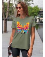 Koszulka unisex motyl “Better fly”, dla niej – wybierz kolor!