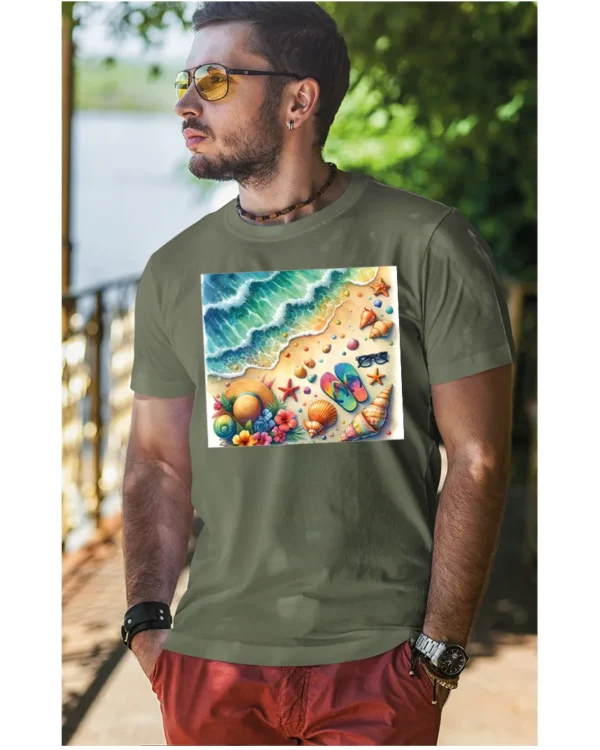 Koszulka Plaża, fale i klapki UNISEX