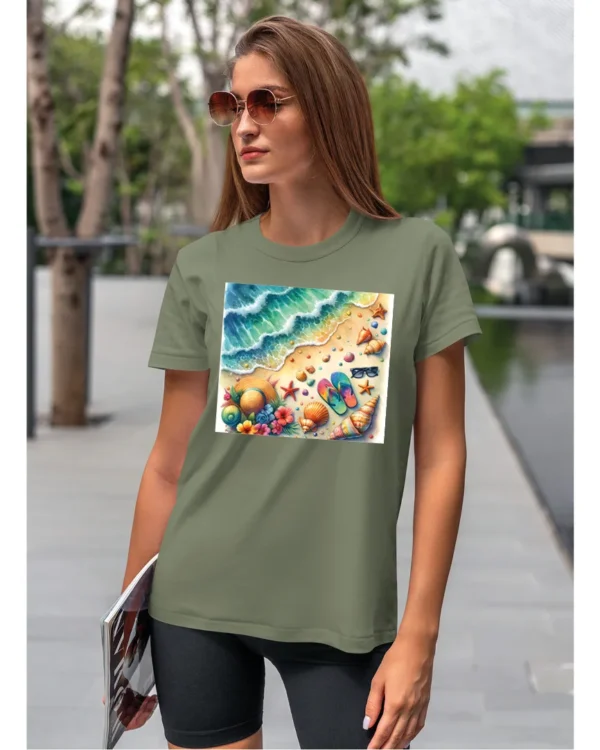 Koszulka Plaża, fale i klapki UNISEX