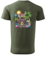 Koszulka Plażowy styl życia <br>jedz, śpij, plażuj, powtarzaj - Unisex, dla niego