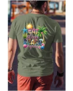 Koszulka Plażowy styl życia <br>jedz, śpij, plażuj, powtarzaj - Unisex, dla niego