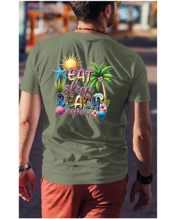 Koszulka Plażowy styl życia <br>jedz, śpij, plażuj, powtarzaj - Unisex, dla niego