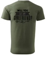 Koszulka Romantyczna propozycja, „Will you be my girlfriend?” - Unisex