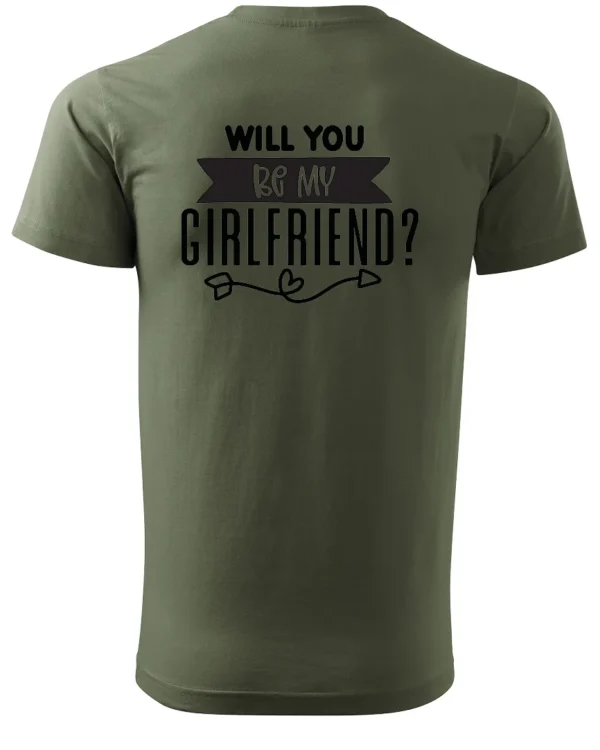 Koszulka Romantyczna propozycja, „Will you be my girlfriend?” - Unisex