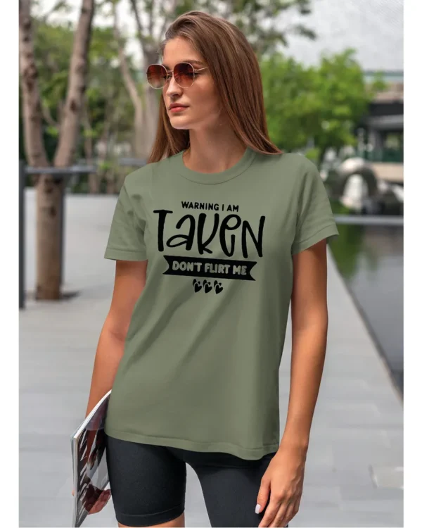 Koszulka Nie flirtuj, „Warning I am taken” –  Unisex