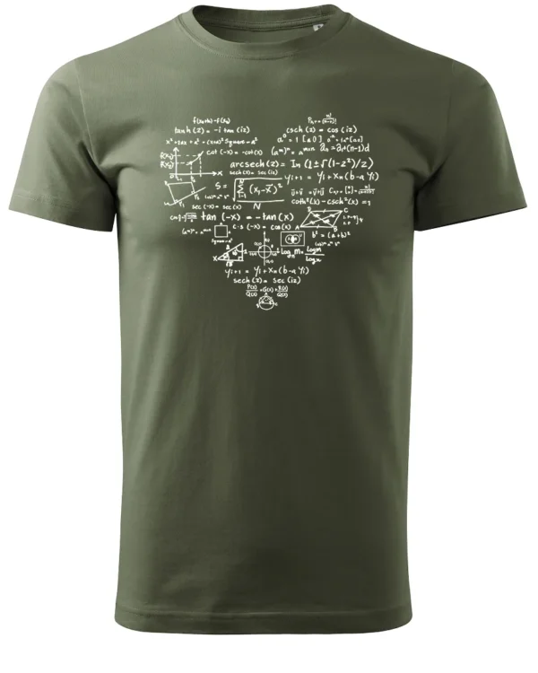 Koszulka Matematyczne serce, dla miłośników liczb – edycja White, Unisex