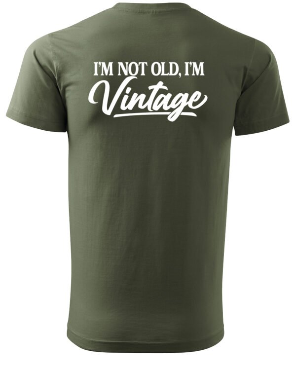 Koszulka Styl retro na co dzień, „I'm not old, I'm vintage” – Unisex, edycja Midnight