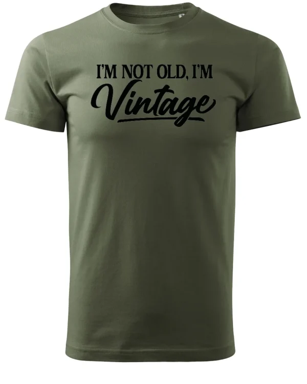 Koszulka Styl retro na co dzień, „I'm not old, I'm vintage” – edycja Midnight, Unisex