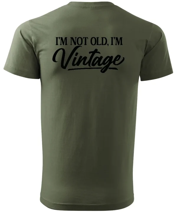 Koszulka Styl retro na co dzień, „I'm not old, I'm vintage” – edycja Midnight, Unisex