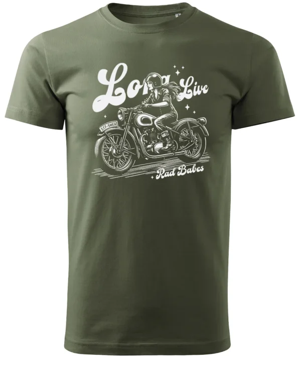 Koszulka Jazda, wolność, niezależność, „Long Live Rad Babes” – edycja White, Unisex